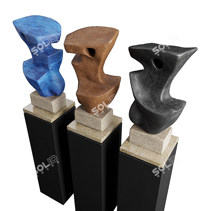 Modern Bluetooth Sculpture Figurine 3D model image 4