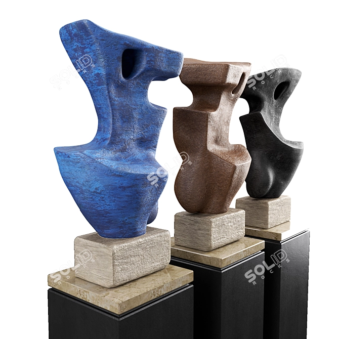 Modern Bluetooth Sculpture Figurine 3D model image 5