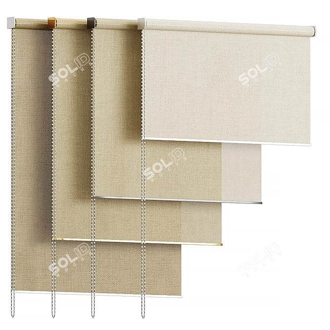 Window Roller Blinds Curtain 3D model image 1