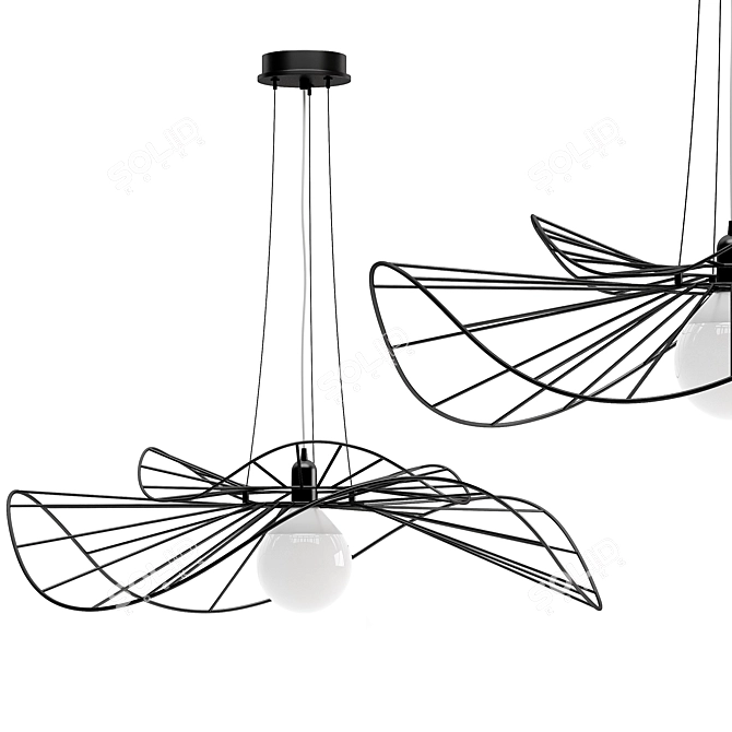 Elegant NINFEA Pendant Light 3D model image 1