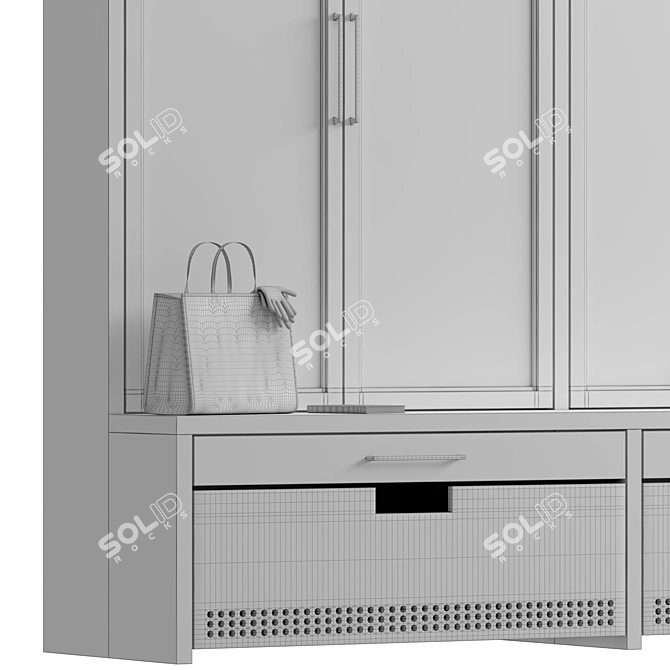 Modern MDF Hallway Cabinet 3D model image 7