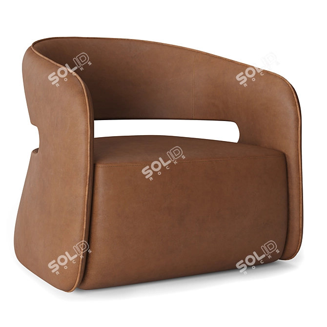  RH GIA Leather Swivel Chair 3D model image 1