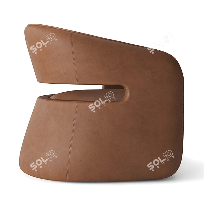  RH GIA Leather Swivel Chair 3D model image 3