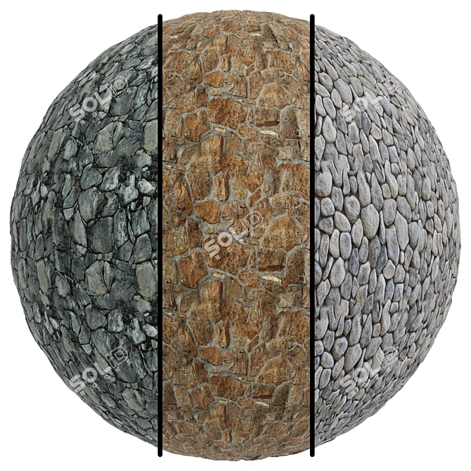  4K Stone Covering Texture Set 3D model image 1