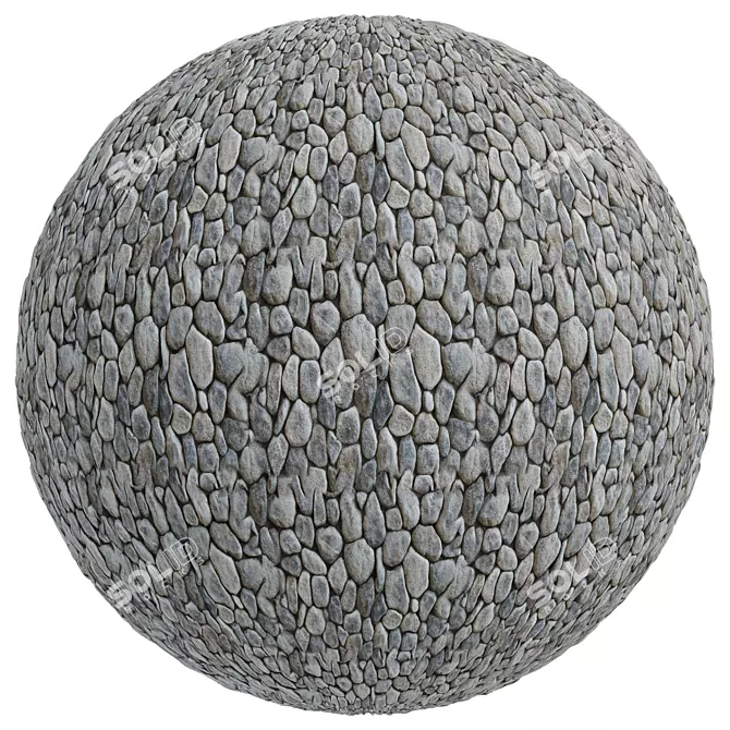  4K Stone Covering Texture Set 3D model image 2