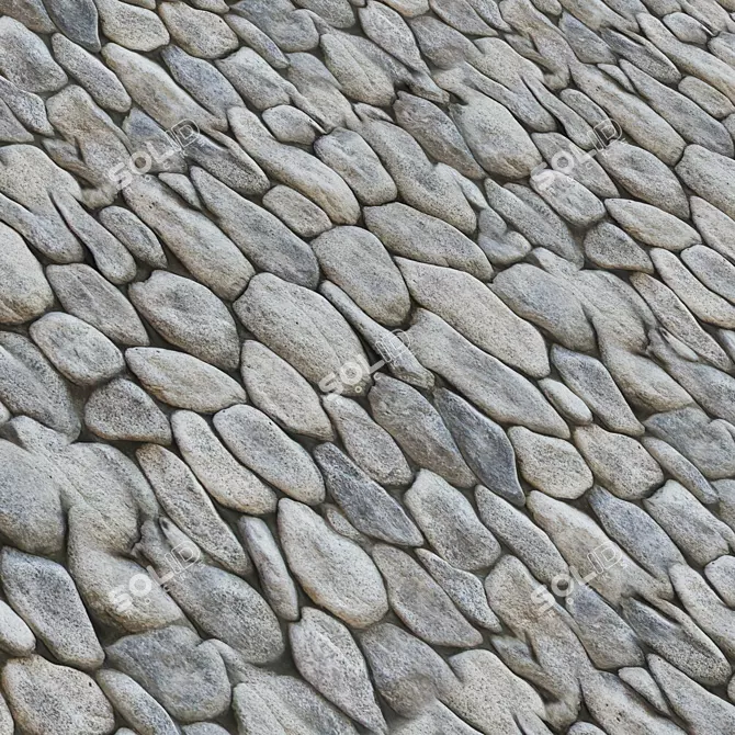  4K Stone Covering Texture Set 3D model image 3