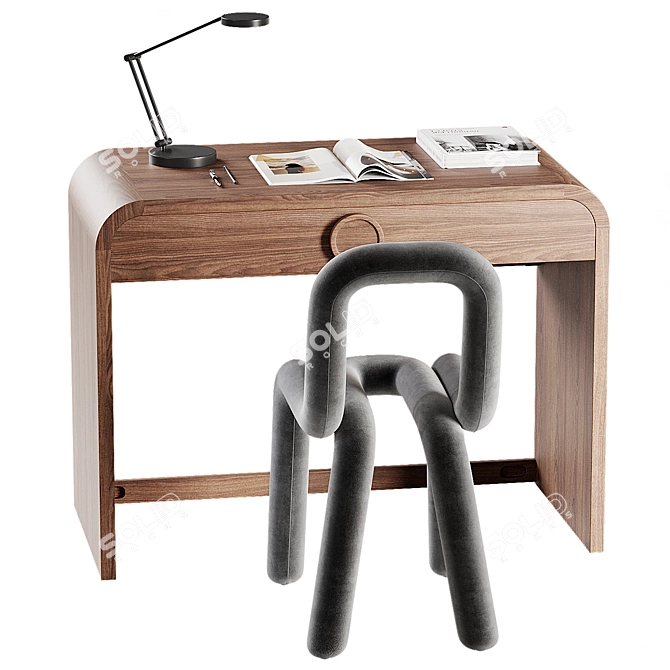 Modern Office Desk Furniture Model 3D model image 2