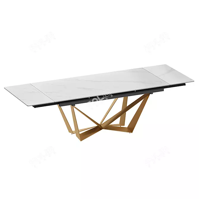 Magdalena Folding Table with Stone Top 3D model image 1