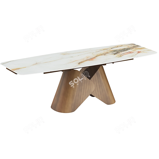 Mirabel Folding Table with 3D Glass 3D model image 1