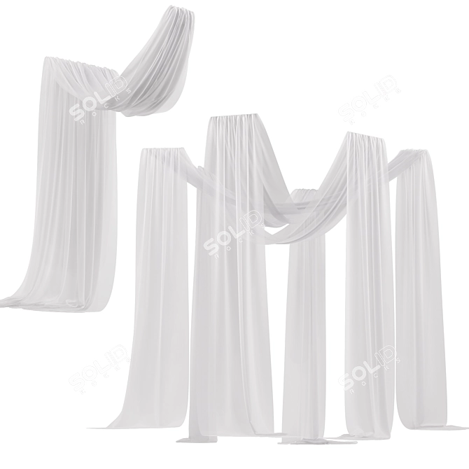 Ceiling Drapes for Events 3D model image 1