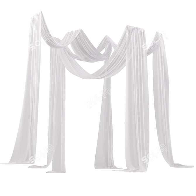 Ceiling Drapes for Events 3D model image 2