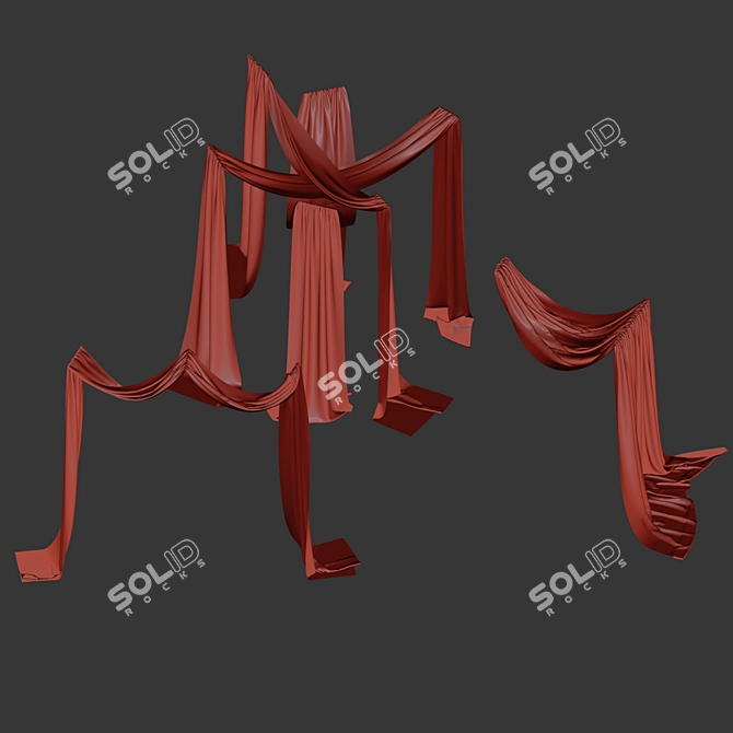 Ceiling Drapes for Events 3D model image 3