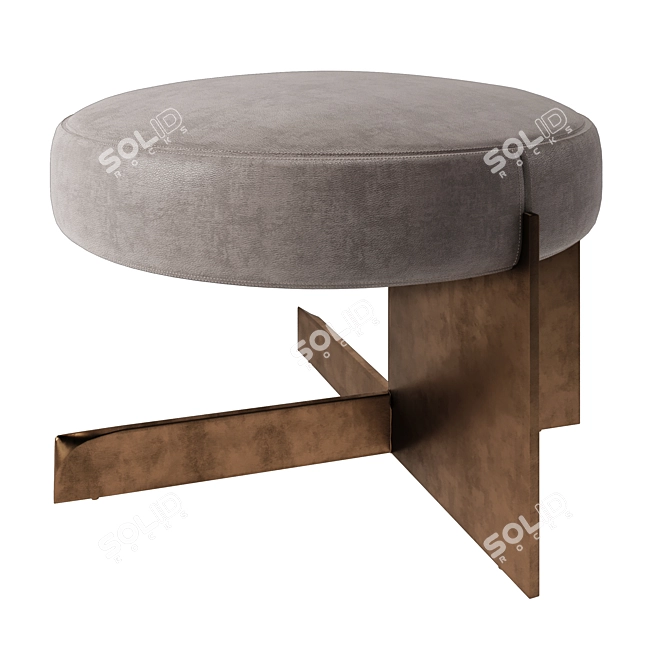 Versatile materials pouf seat 3D model image 1