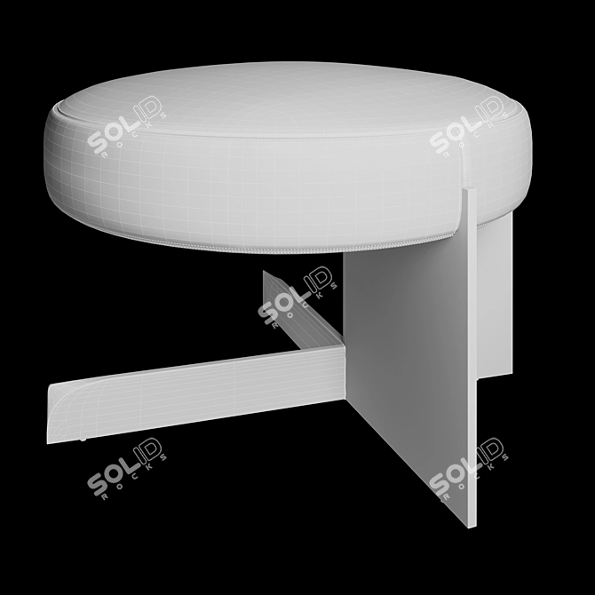Versatile materials pouf seat 3D model image 2
