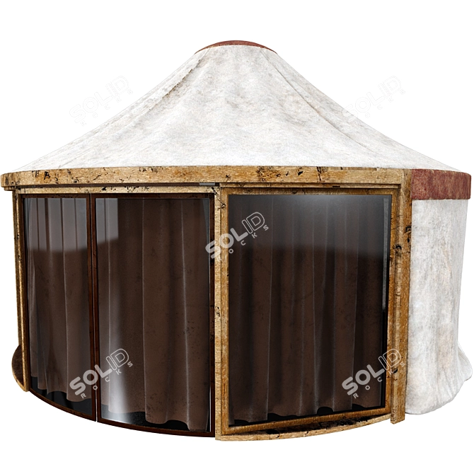 Sleek Modern Yurt Design 3D model image 1