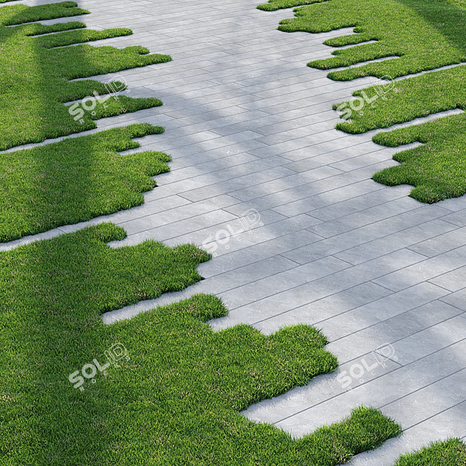 Stone Path Garden Set 3D model image 2