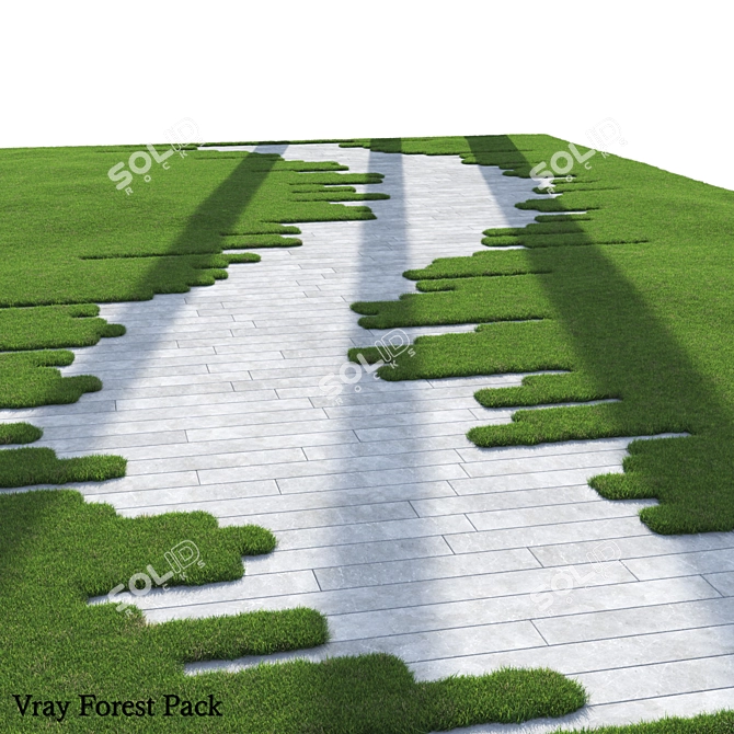 Stone Path Garden Set 3D model image 5