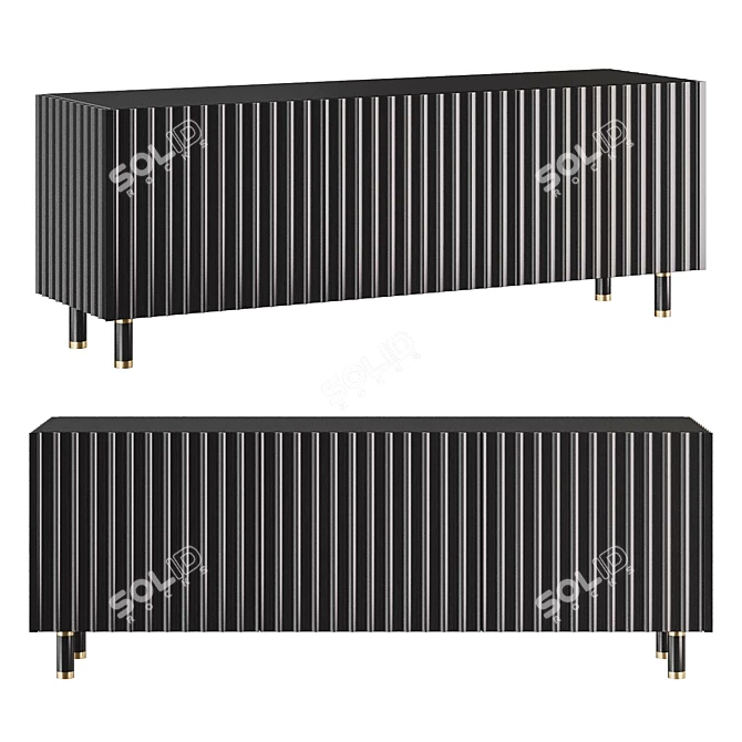 Elegant Gardner Black Metal Sideboard 3D model image 1