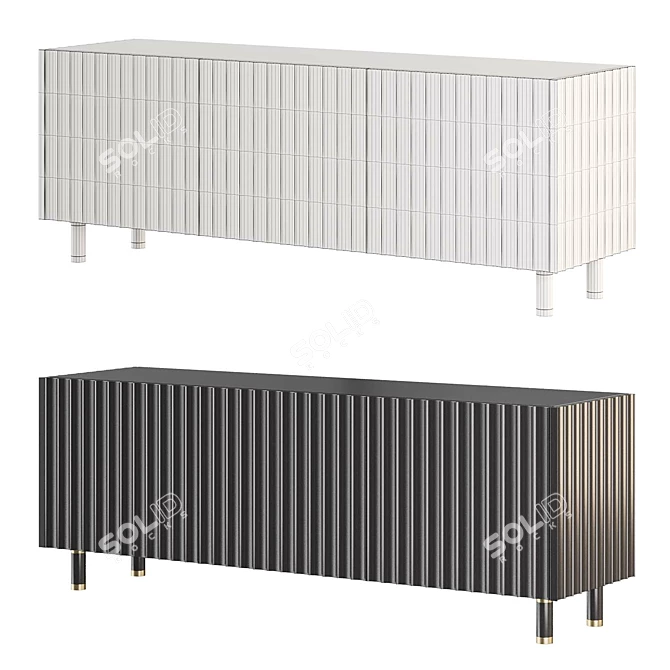 Elegant Gardner Black Metal Sideboard 3D model image 2