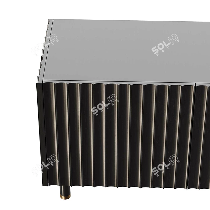 Elegant Gardner Black Metal Sideboard 3D model image 3