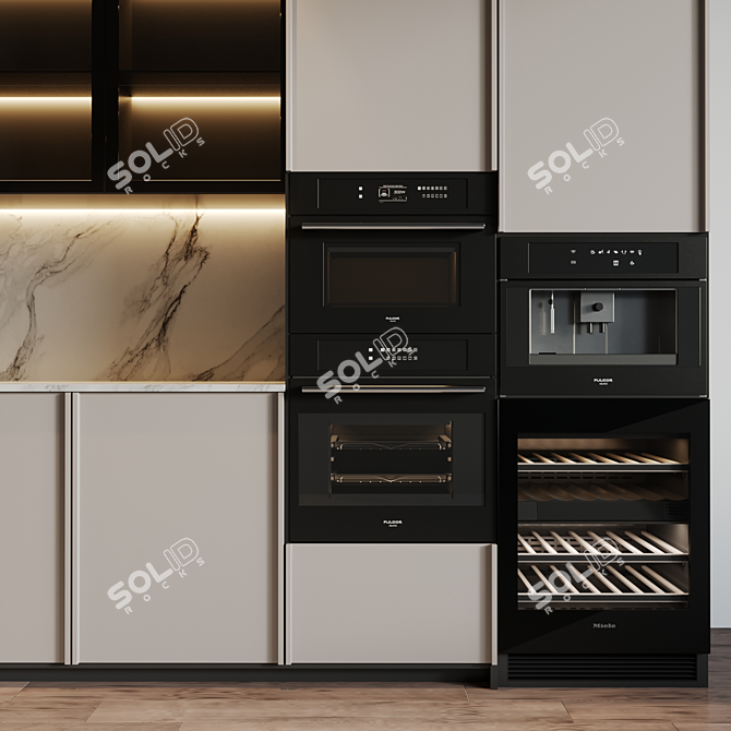 Modern Kitchen Appliance Set 3D model image 3