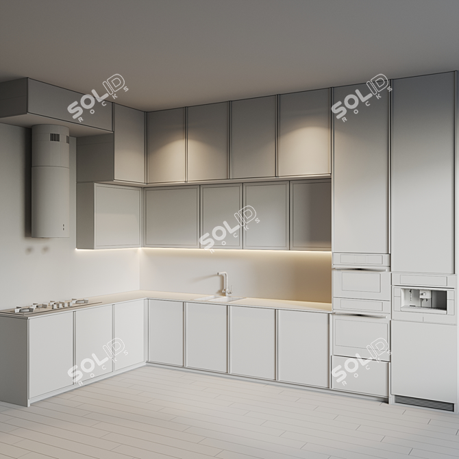 Modern Kitchen Appliance Set 3D model image 4