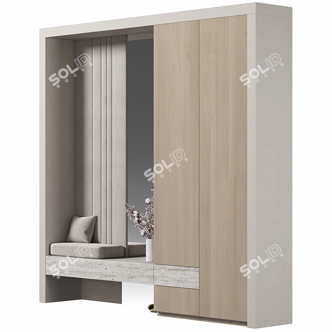 Modern Wood Hallway Furniture 3D model image 7