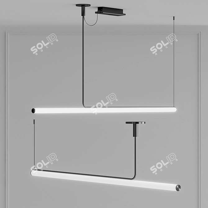 Elegant Ambrosia Ceiling Light 3D model image 2