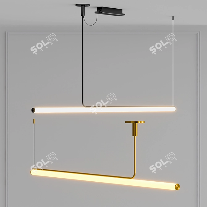 Elegant Ambrosia Ceiling Light 3D model image 3