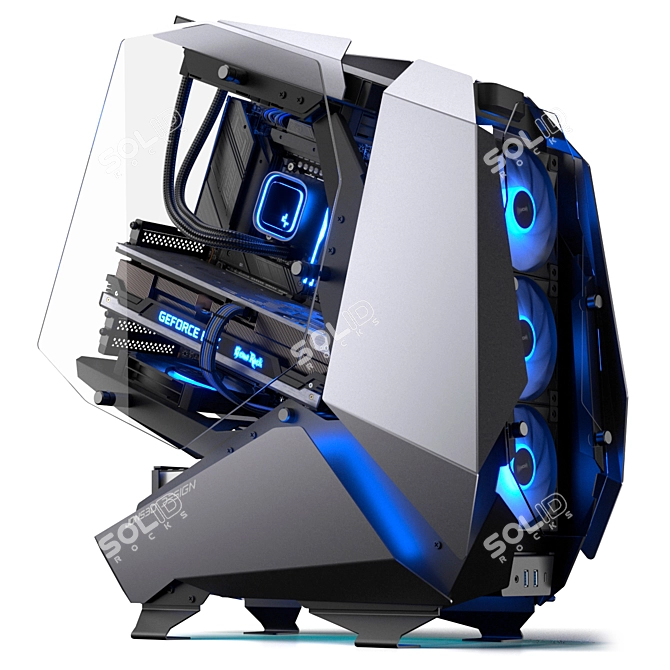 High-Performance Gaming PC, RGB Lighting 3D model image 1