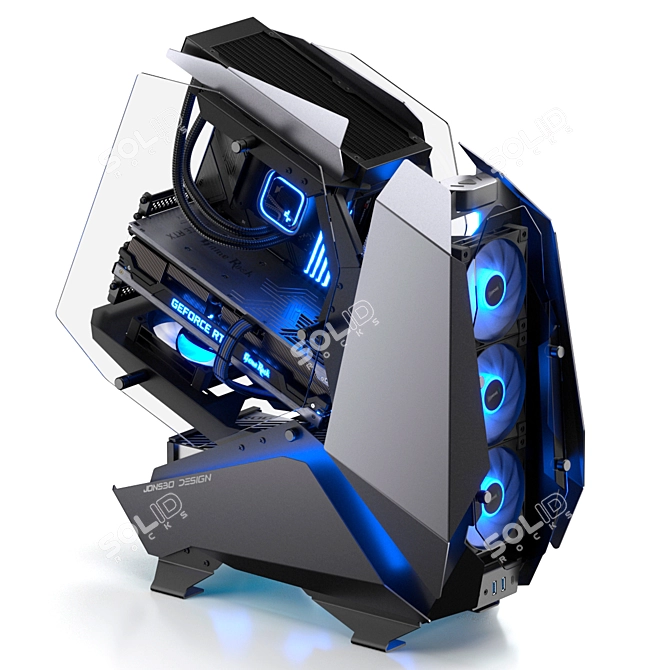 High-Performance Gaming PC, RGB Lighting 3D model image 2