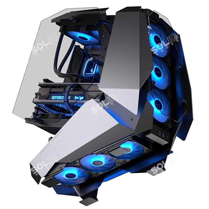 High-Performance Gaming PC, RGB Lighting 3D model image 4