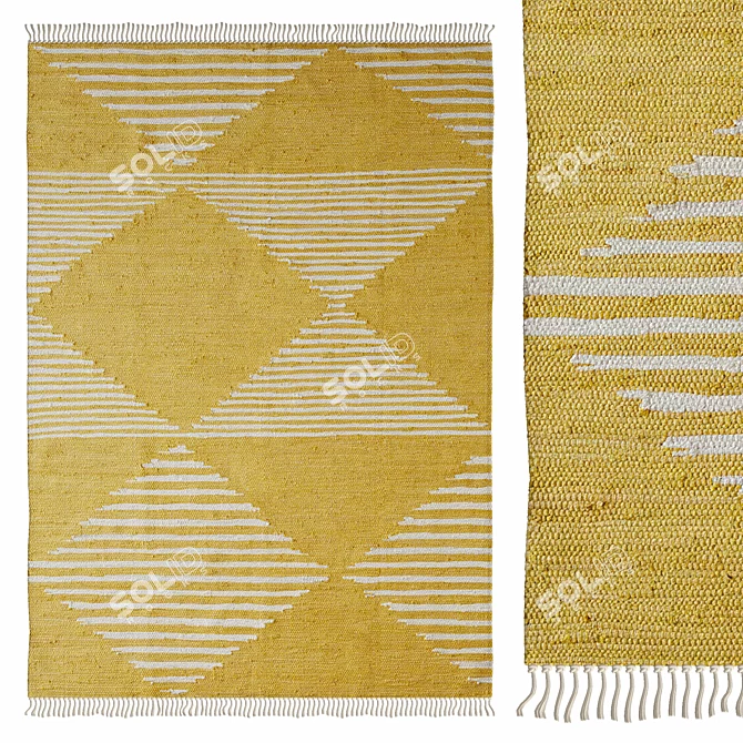 Nadia Chindi Rug: Intricate Design 3D model image 1