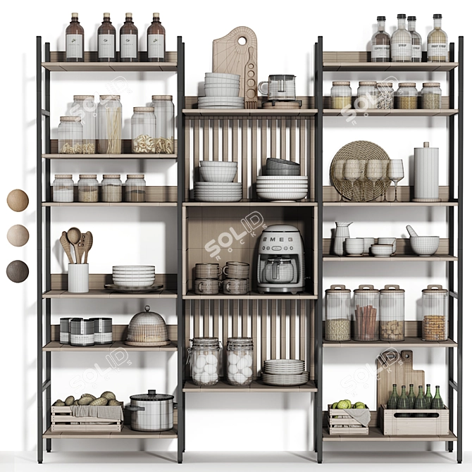 Top-Selling Kitchen Rack 3D model image 6