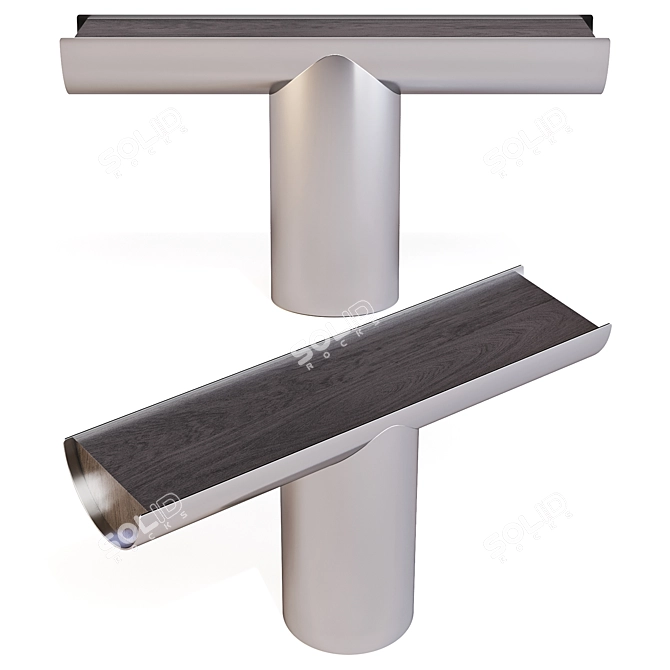 Sculptural Steel Console Table 3D model image 1