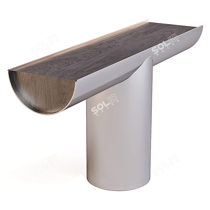 Sculptural Steel Console Table 3D model image 2