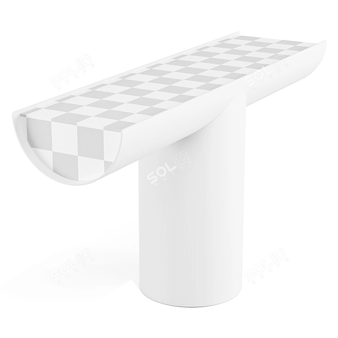 Sculptural Steel Console Table 3D model image 4