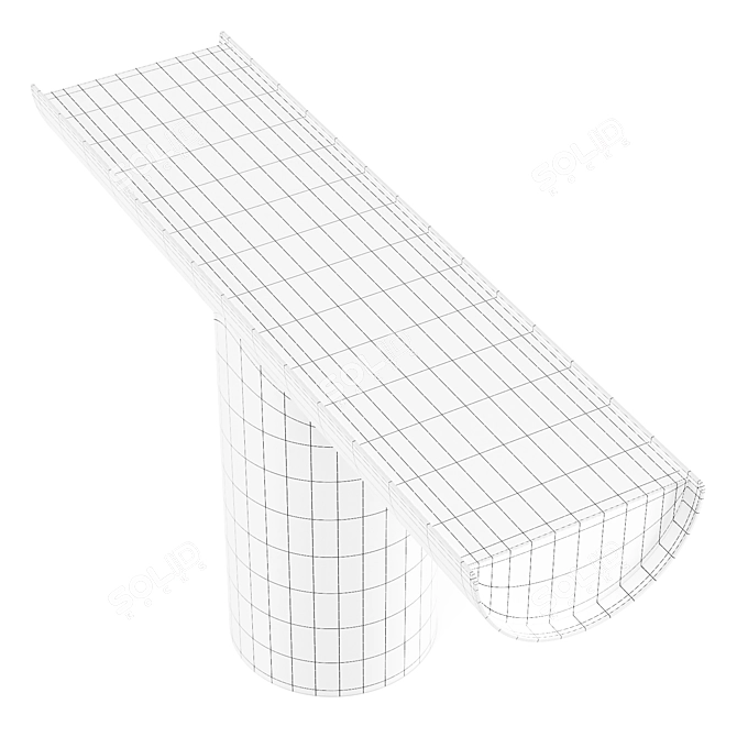 Sculptural Steel Console Table 3D model image 5