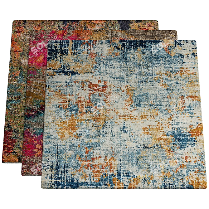 Bohemian Chic Rug Set 3D model image 1