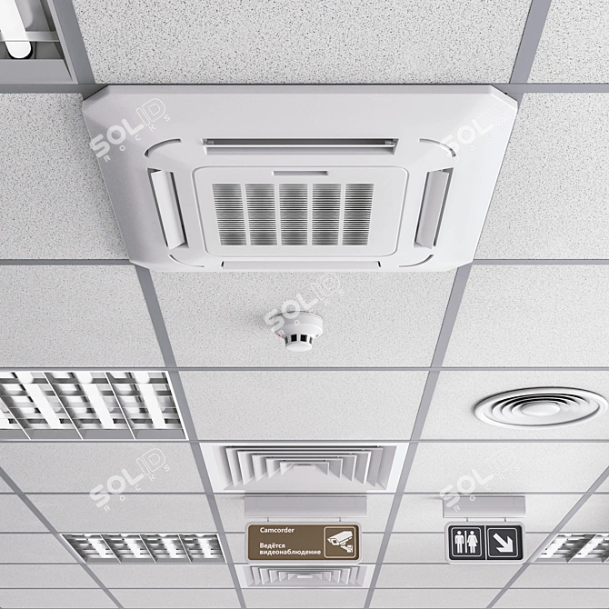 Armstrong Ceiling System Set 3D model image 2