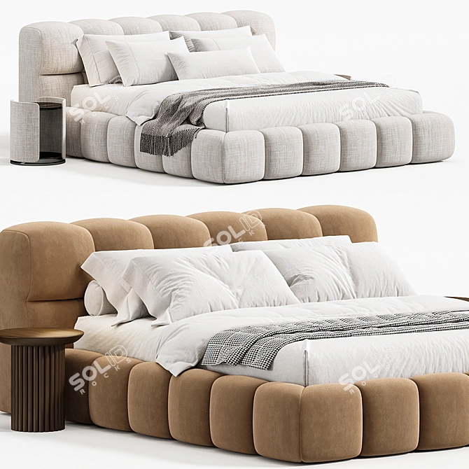 Luxury Boucle Bed Frame Homeatelier 3D model image 3