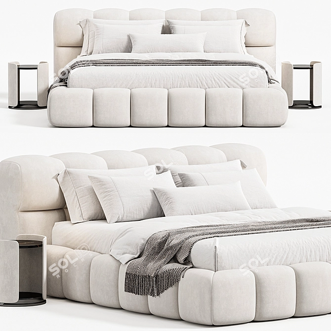 Luxury Boucle Bed Frame Homeatelier 3D model image 4