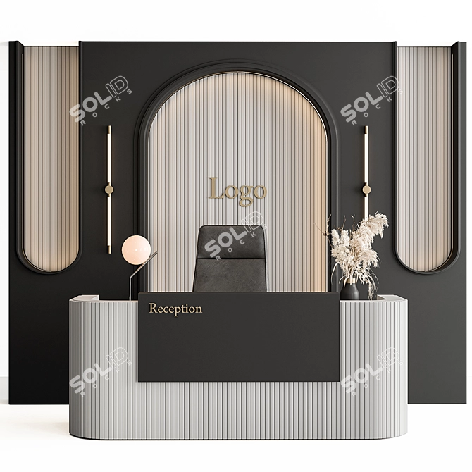 Modern Reception Desk Set 577 3D model image 3