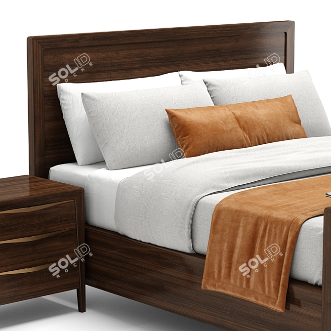 Modern RH Gael Panel Bed 3D model image 2
