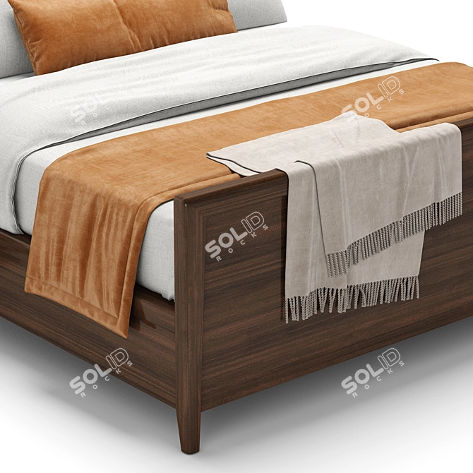Modern RH Gael Panel Bed 3D model image 3