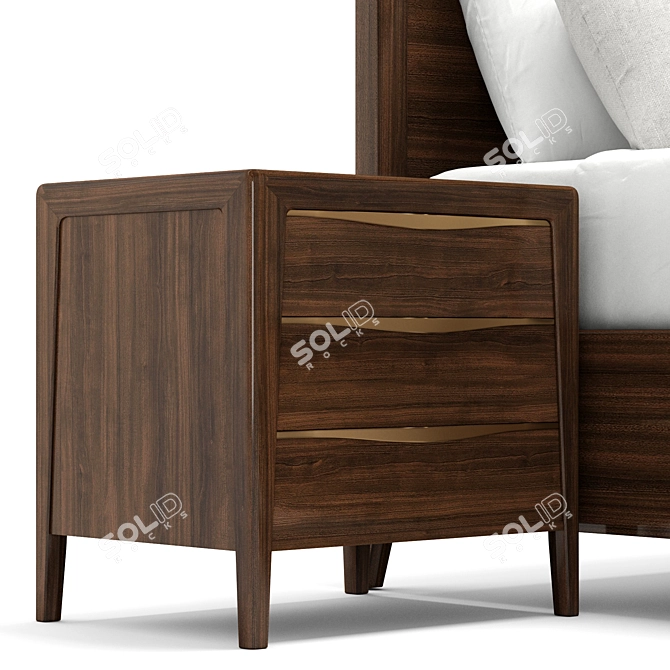Modern RH Gael Panel Bed 3D model image 5
