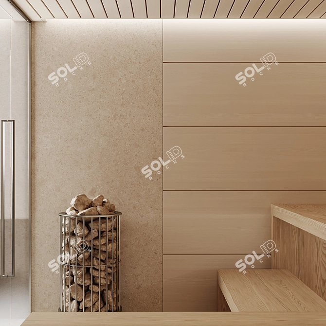 Modern Home Sauna Set, L250xW250xH220cm 3D model image 5