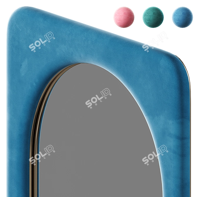 Raquel Velvet Mirror - Bluesville 3D model image 3