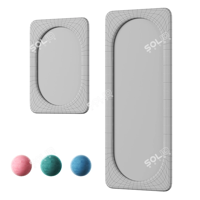 Raquel Velvet Mirror - Bluesville 3D model image 4