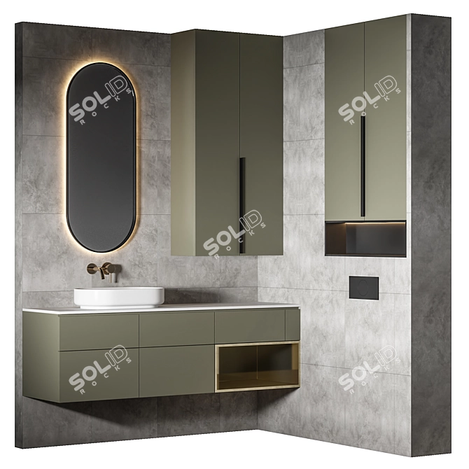 Luxury Bathroom 3D Model Set 3D model image 1